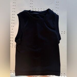 Athleta Black Ribbed Sleeveless Tank Top